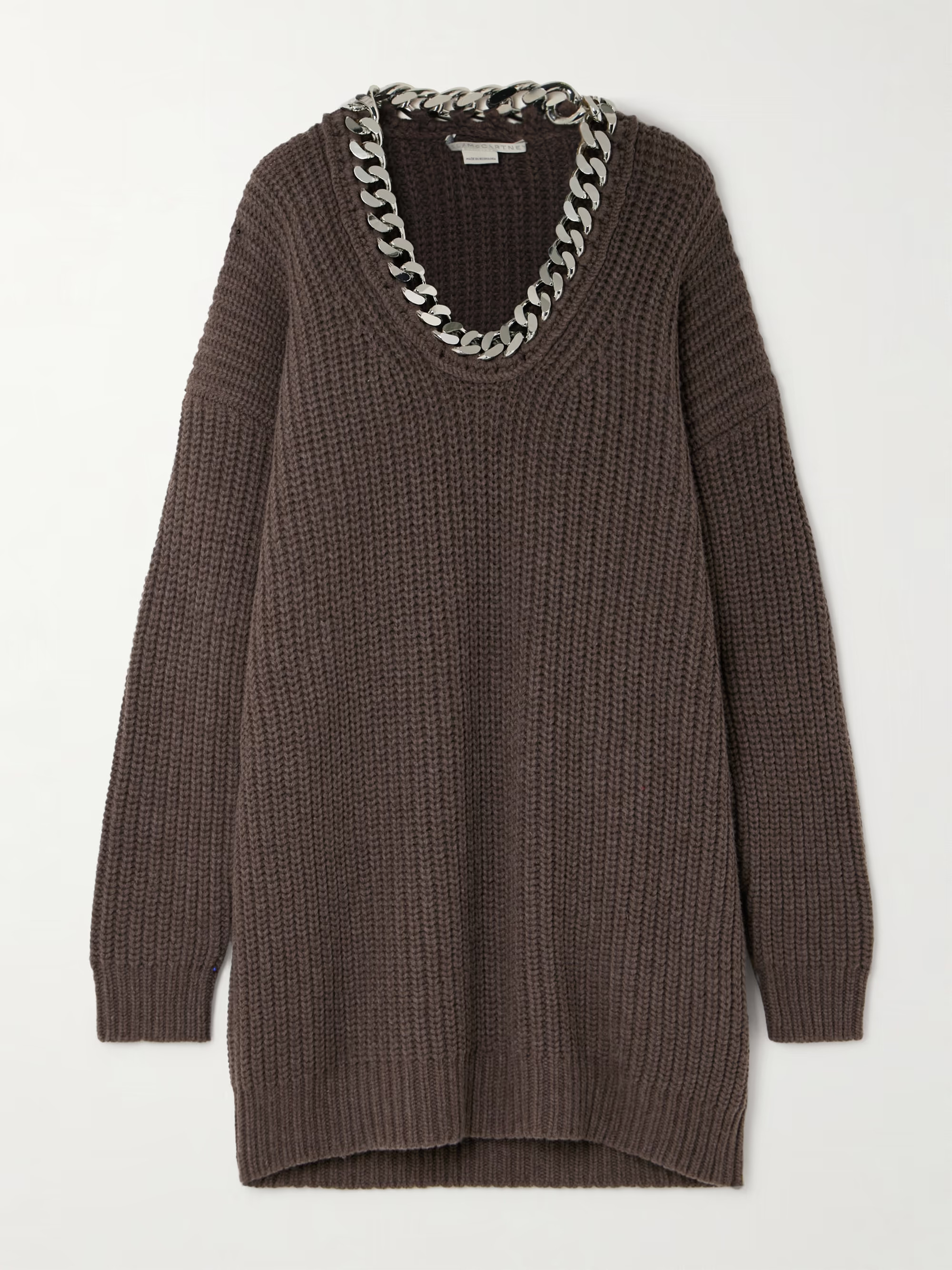 Falabella oversized chain-embellished wool sweater | NET-A-PORTER (US)