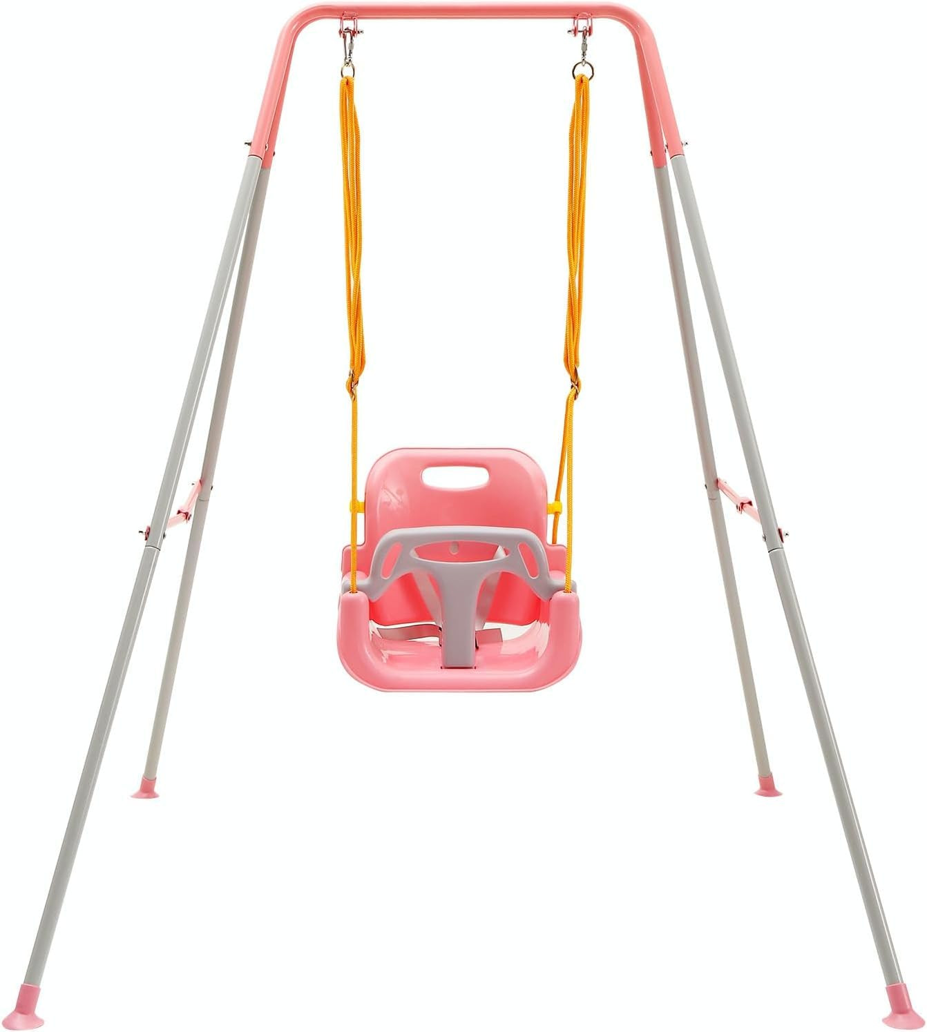FUNLIO Toddler Swing with Foldable Metal Stand for Aged 1~10 Years, 3-in-1 Baby Swing Set with 4 ... | Amazon (US)