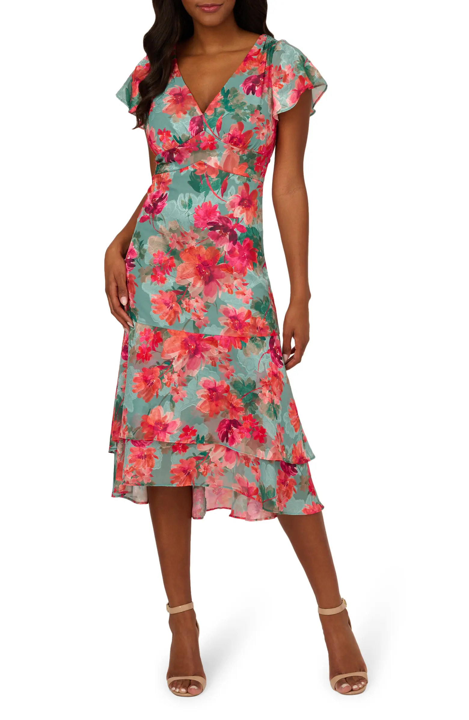 Print Layered Ruffle Dress | Nordstrom