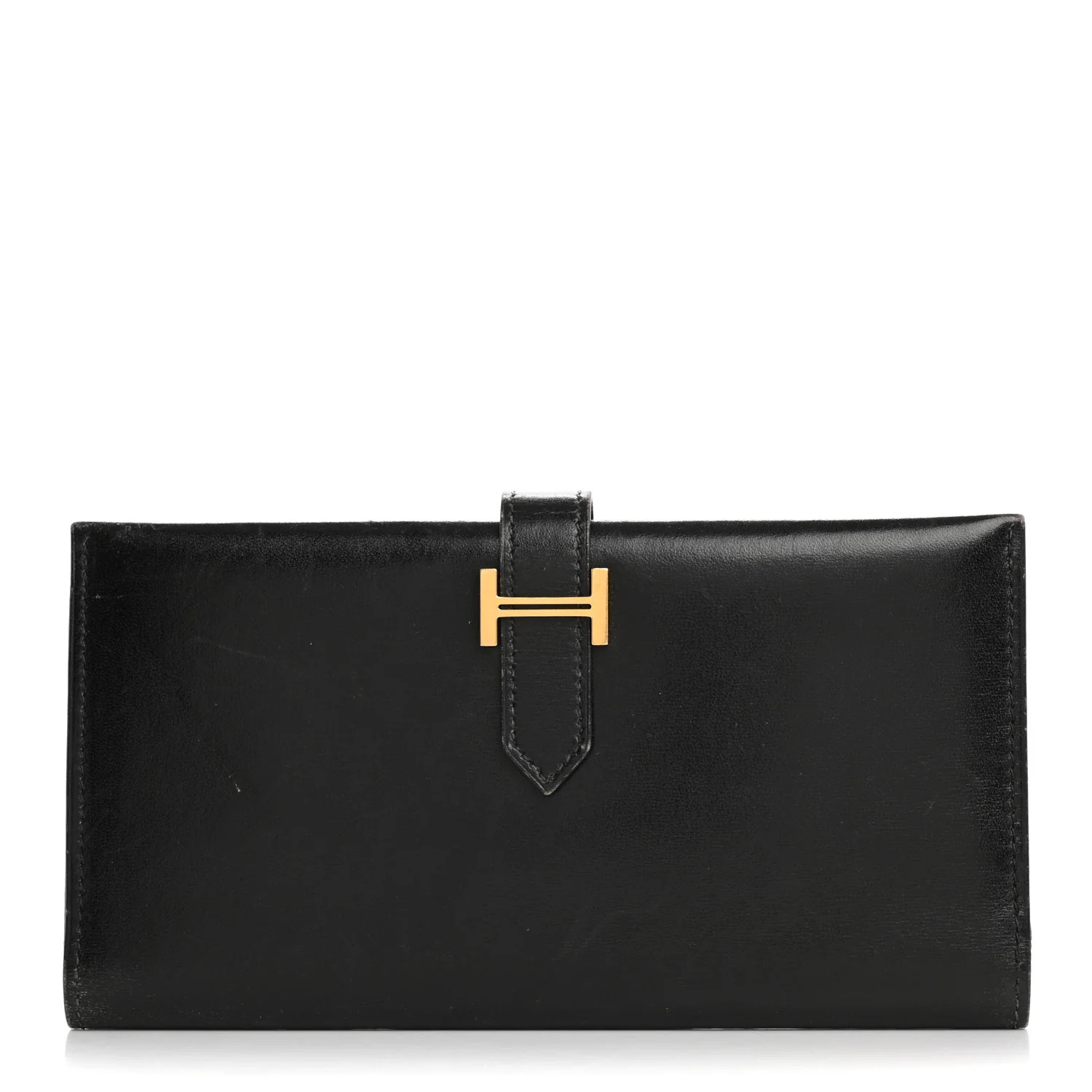 Box Bearn Gusset Wallet Black | FASHIONPHILE (US)