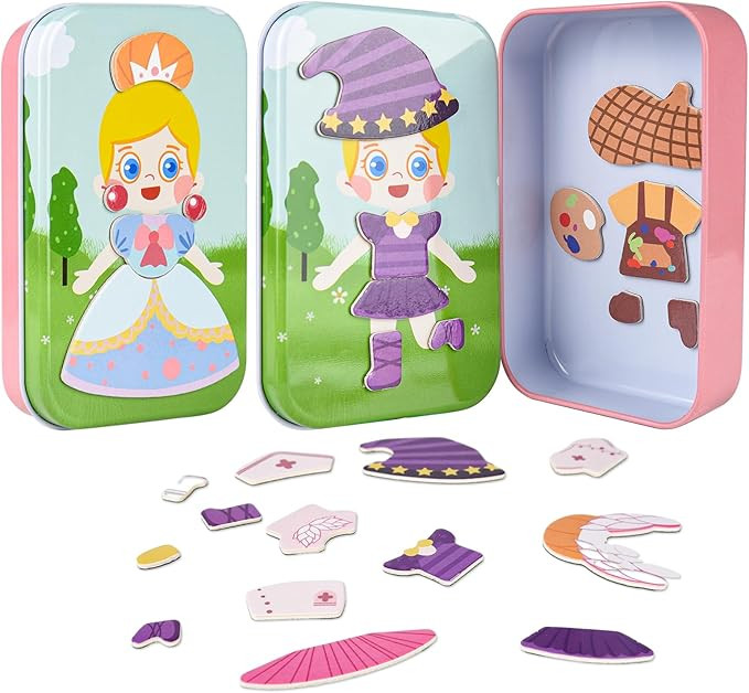 ASTARON Magnetic Puzzle for Toddlers, 26 pcs Puzzles Portable Travel Toys for Kids, Plane Car Act... | Amazon (UK)