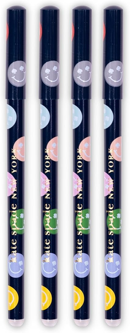 kate spade new york Erasable Pen Set of 4, Fine Point Pen with Cap (Spade Smiley) | Amazon (US)