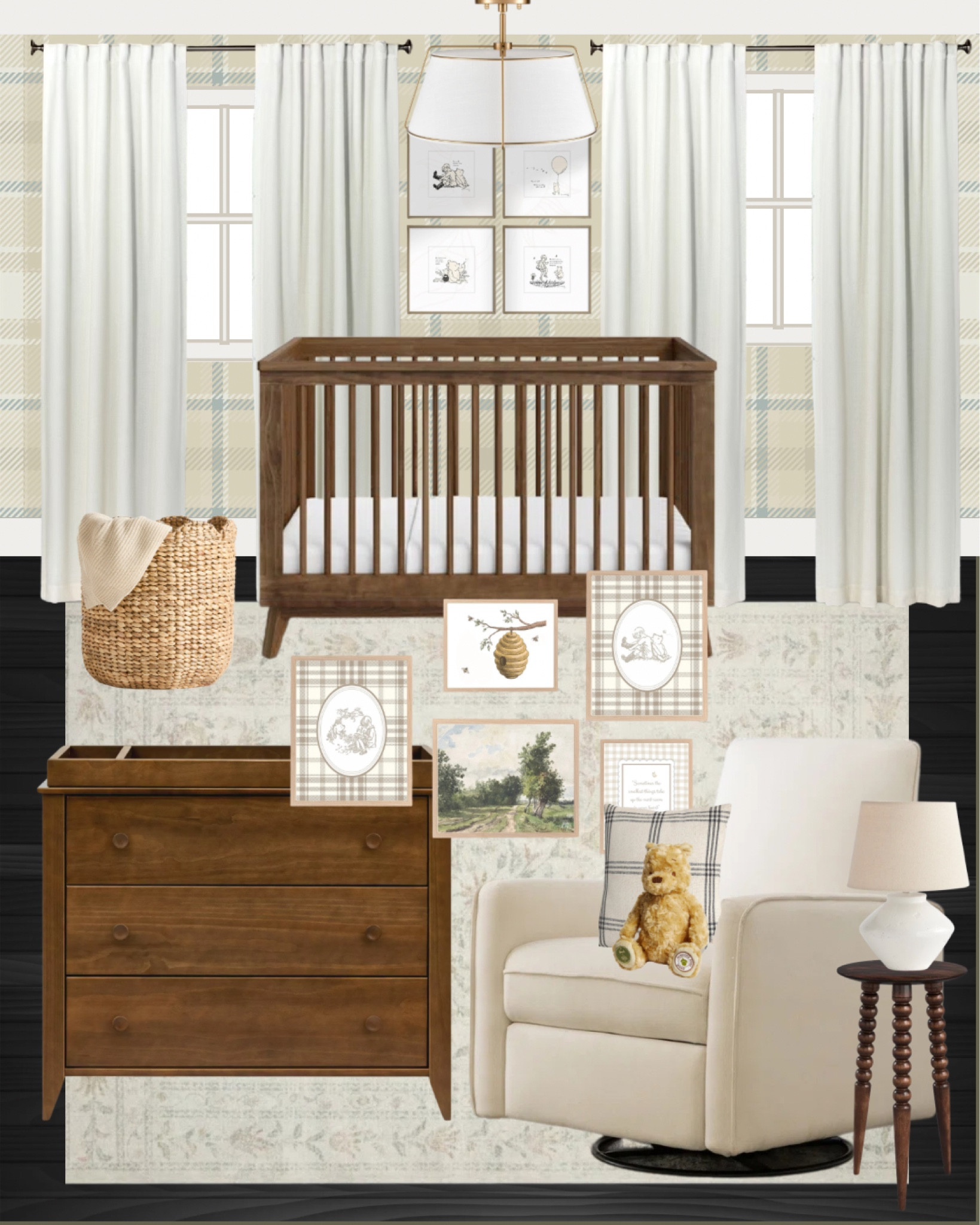 Neutral Nursery Room, crib, changing table, nursing chair, blackout curtains 😊🍯🧸#nursery #nurseryideas 

#LTKHome #LTKBaby #LTKBump