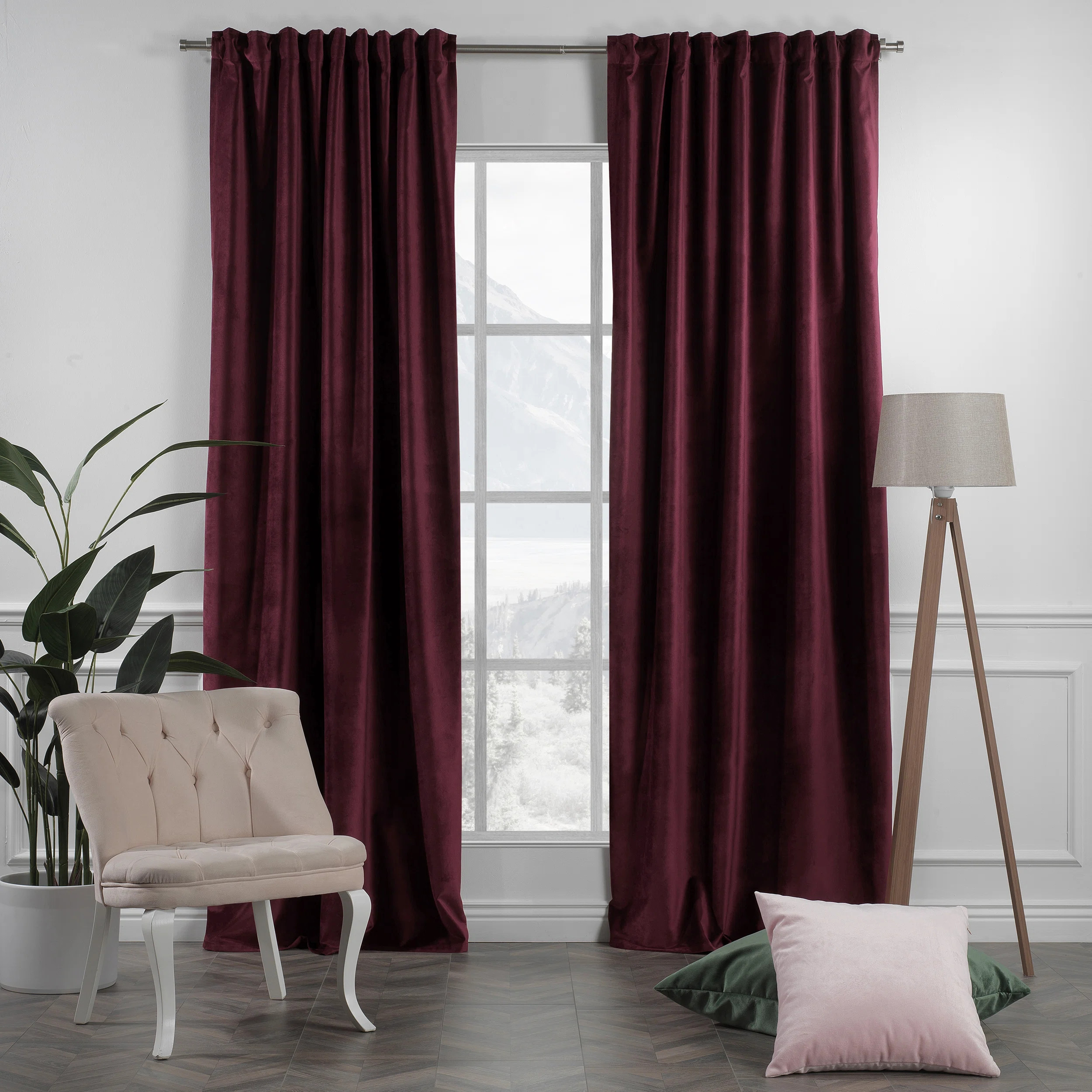 Lilijan Home & Curtain Extra Long and Extra Wide Solid Luxury Matte Velvet Single Curtain Panel &... | Wayfair North America