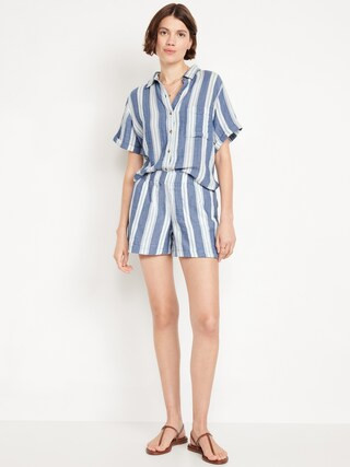 High-Waisted Crinkle Gauze Shorts -- 4-inch inseam | Old Navy (US)