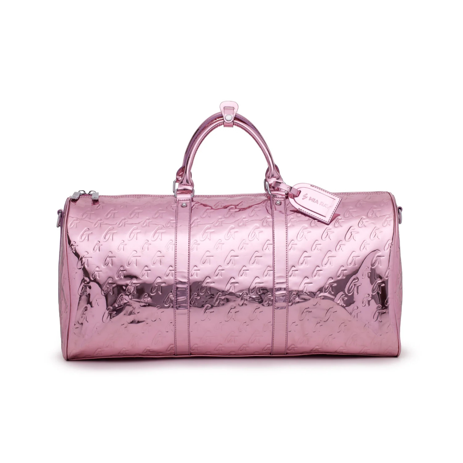 METALLIC MONOGRAM DUFFLE BAG - METALLIC PINK | Glam-Aholic Lifestyle