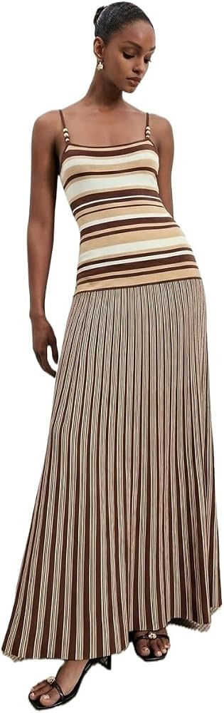 Women's Striped Strap Knit Dress | Amazon (US)