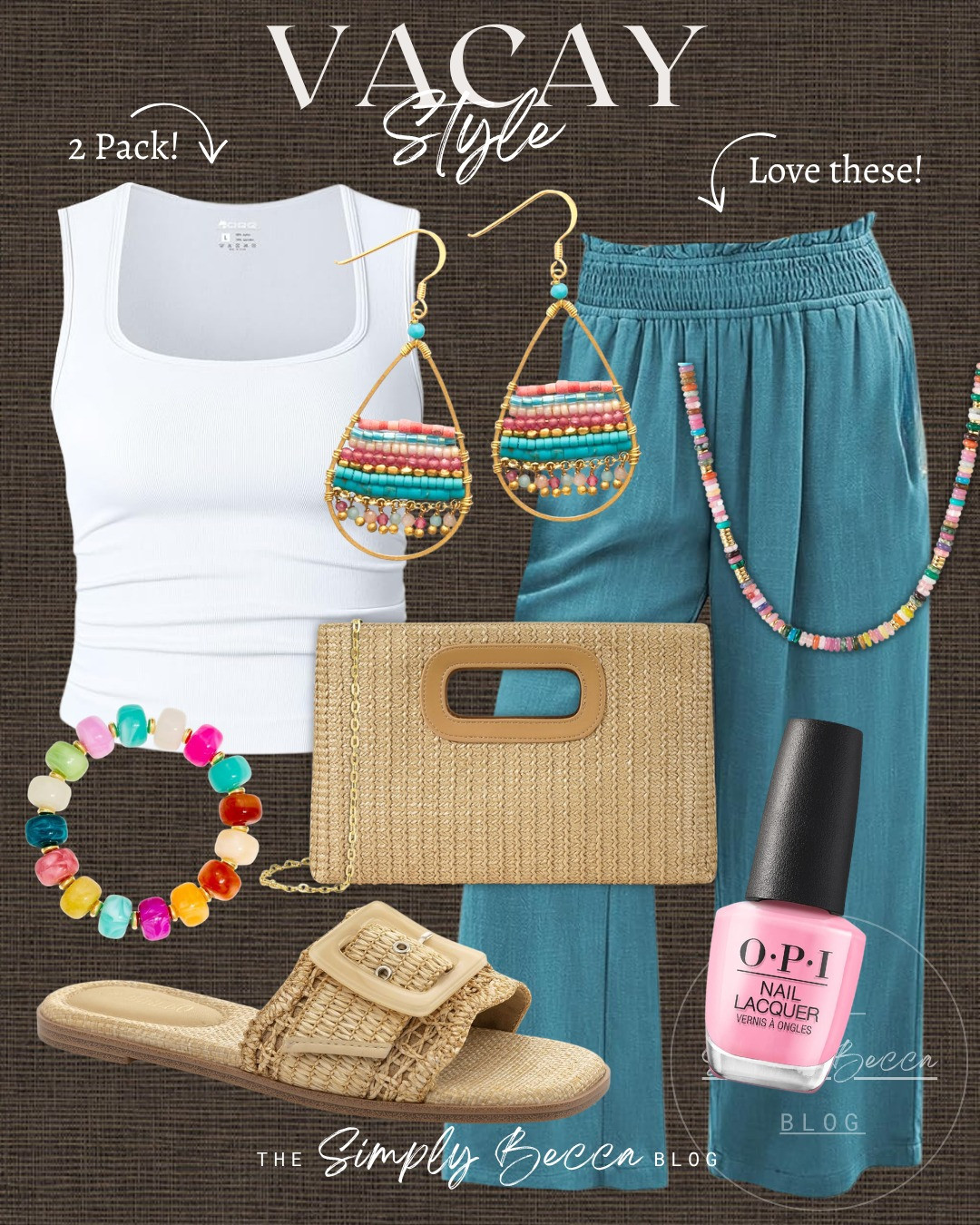 Well these pants are fun 🤩 and look super comfy too! 

@amazon #ltkwomens #ltkfinds #amazonfashion #beadednecklace #vacaystyle #vacationoutfits #pinknailpolish #wovenslides #beadedearrings #capripants 

 #LTKootd #LTKOver40 #LTKTravel