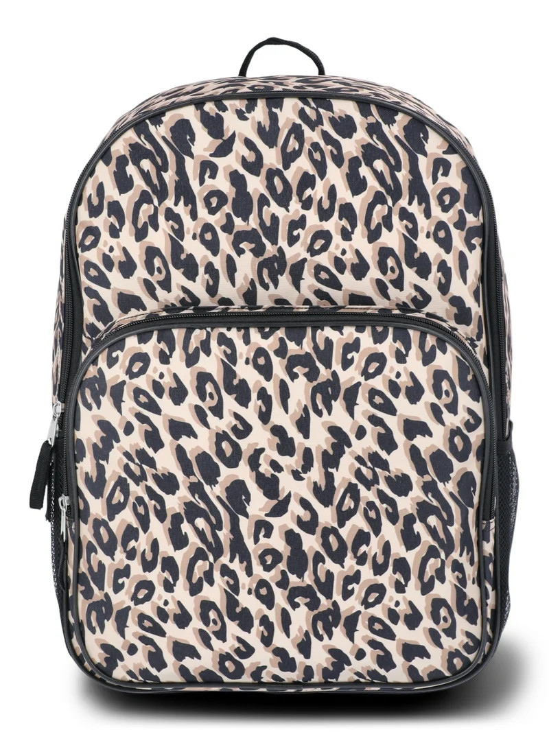Wonder Nation Girls' 16" Leopard Spots Backpack, Black | Walmart (US)