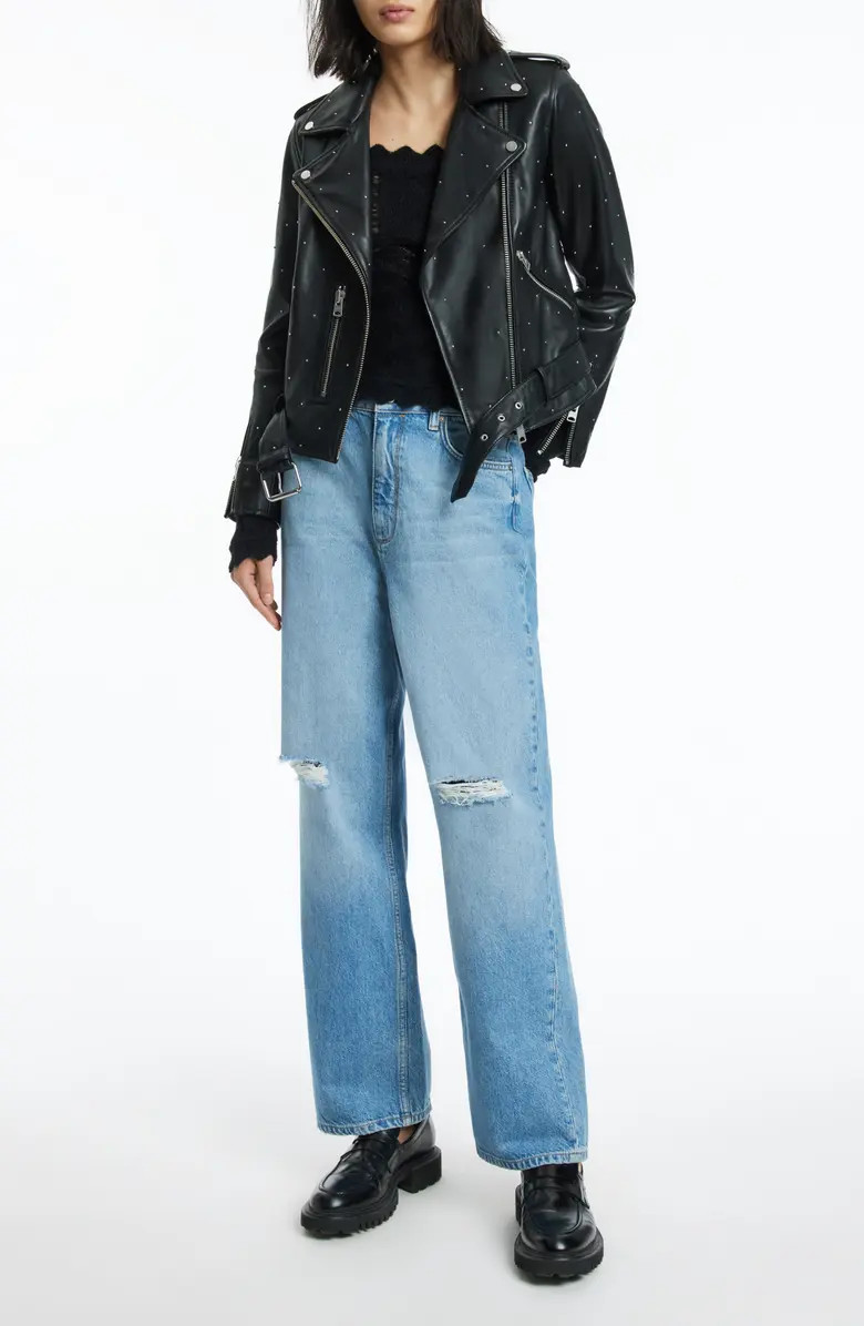 Balfern Studded Leather Biker Jacket | Nordstrom