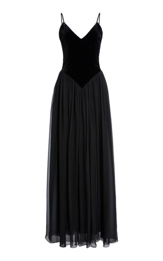 Velvet Silk-Blend Maxi Dress | Moda Operandi (Global)