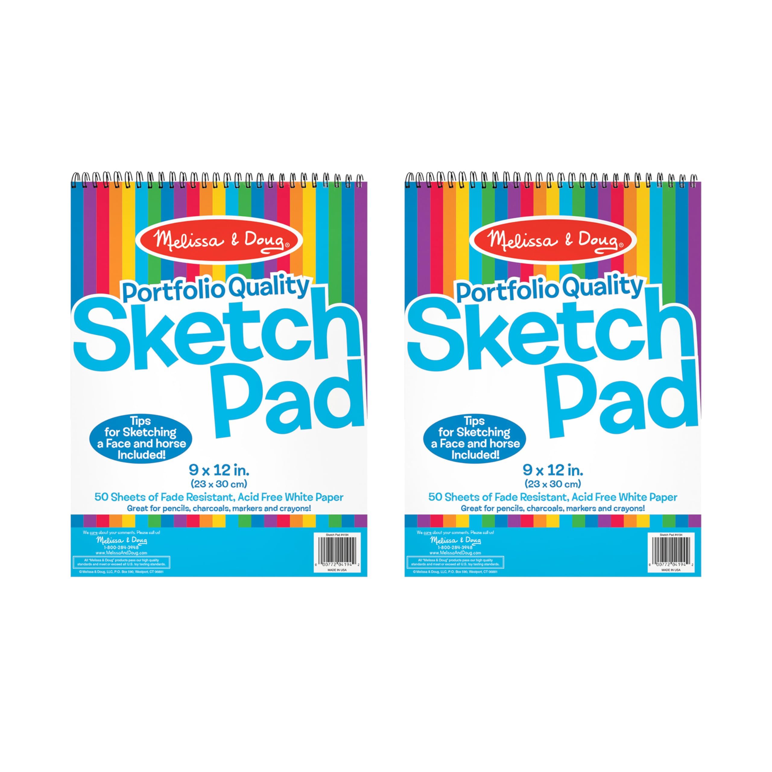 Melissa & Doug Sketch Pad (9 x 12 inches) - 50 Sheets, 2-Pack - Kids Drawing Paper, Drawing And C... | Amazon (US)
