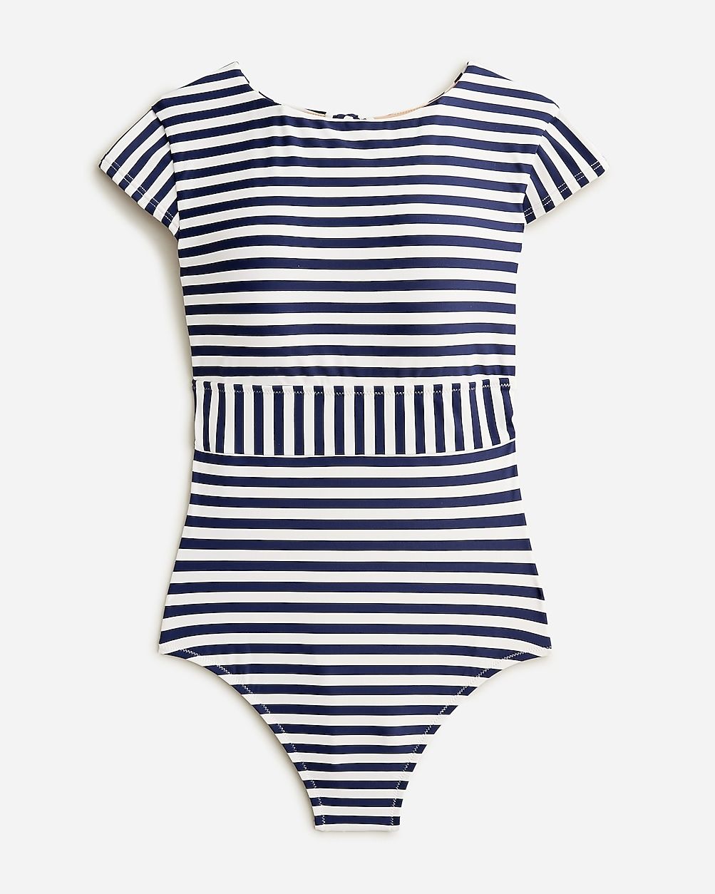 Cap-sleeve one-piece swimsuit in stripe | J.Crew US