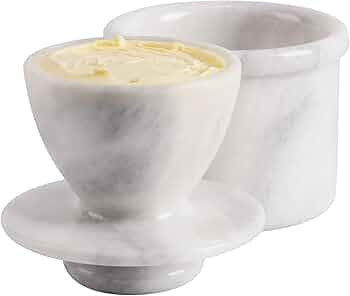 Radicaln Marble Butter Keeper 4'' inches White Handmade Cover Pot French Butter Storage - Crock K... | Amazon (US)