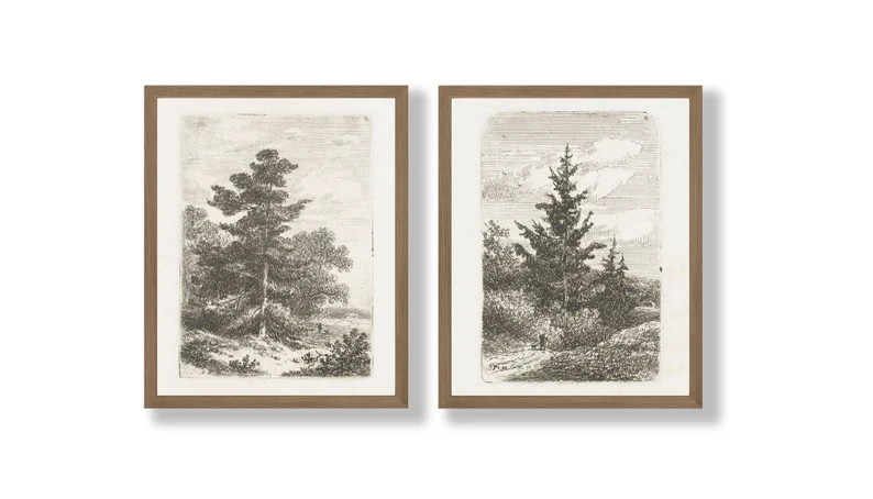 Vintage Tree Sketches  Gallery Wall Print Set Vintage Art | Etsy | Etsy (US)