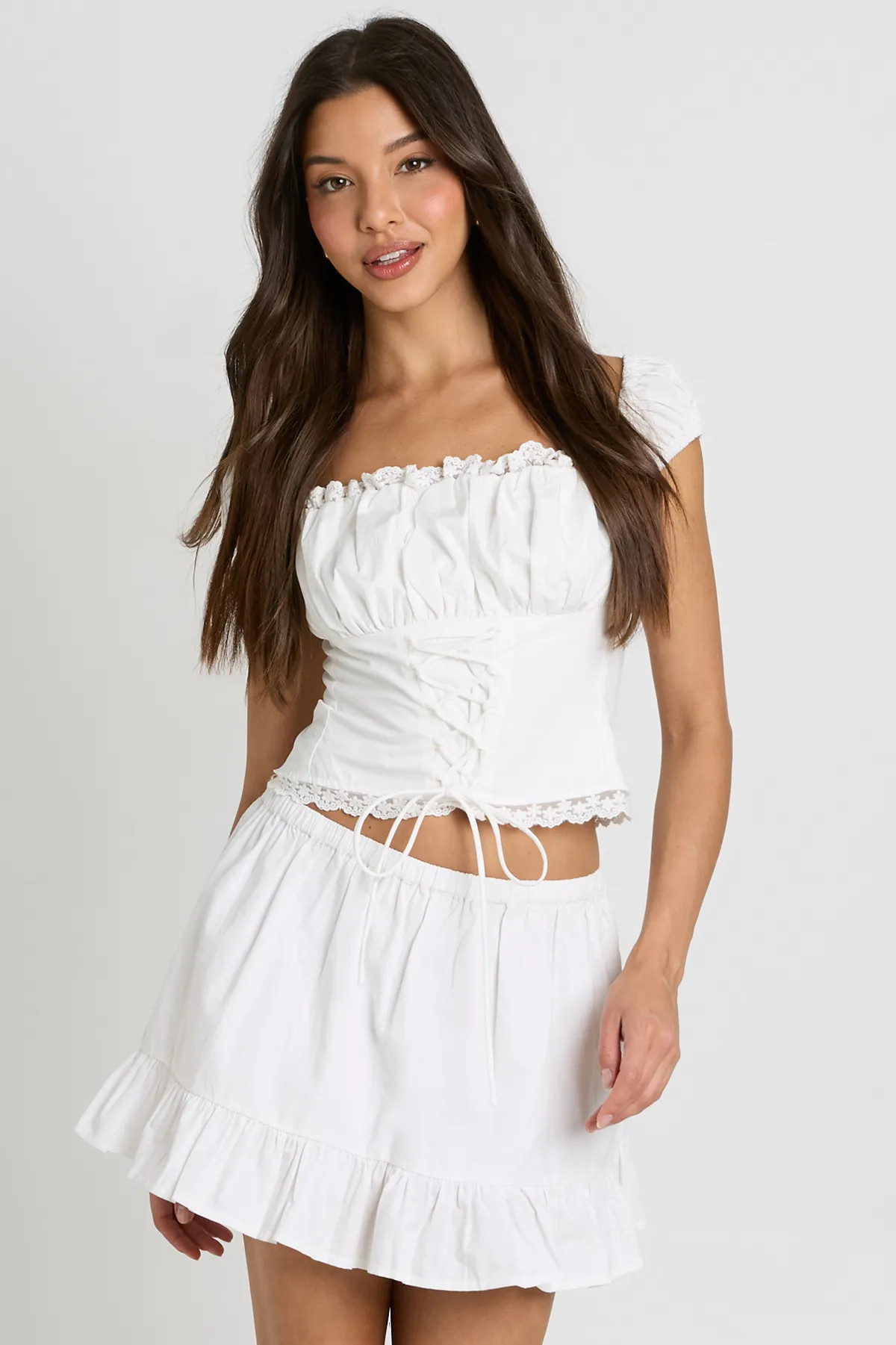 Ruffle Hem Poplin Mini Skirt | Boohoo.com (UK & IE)
