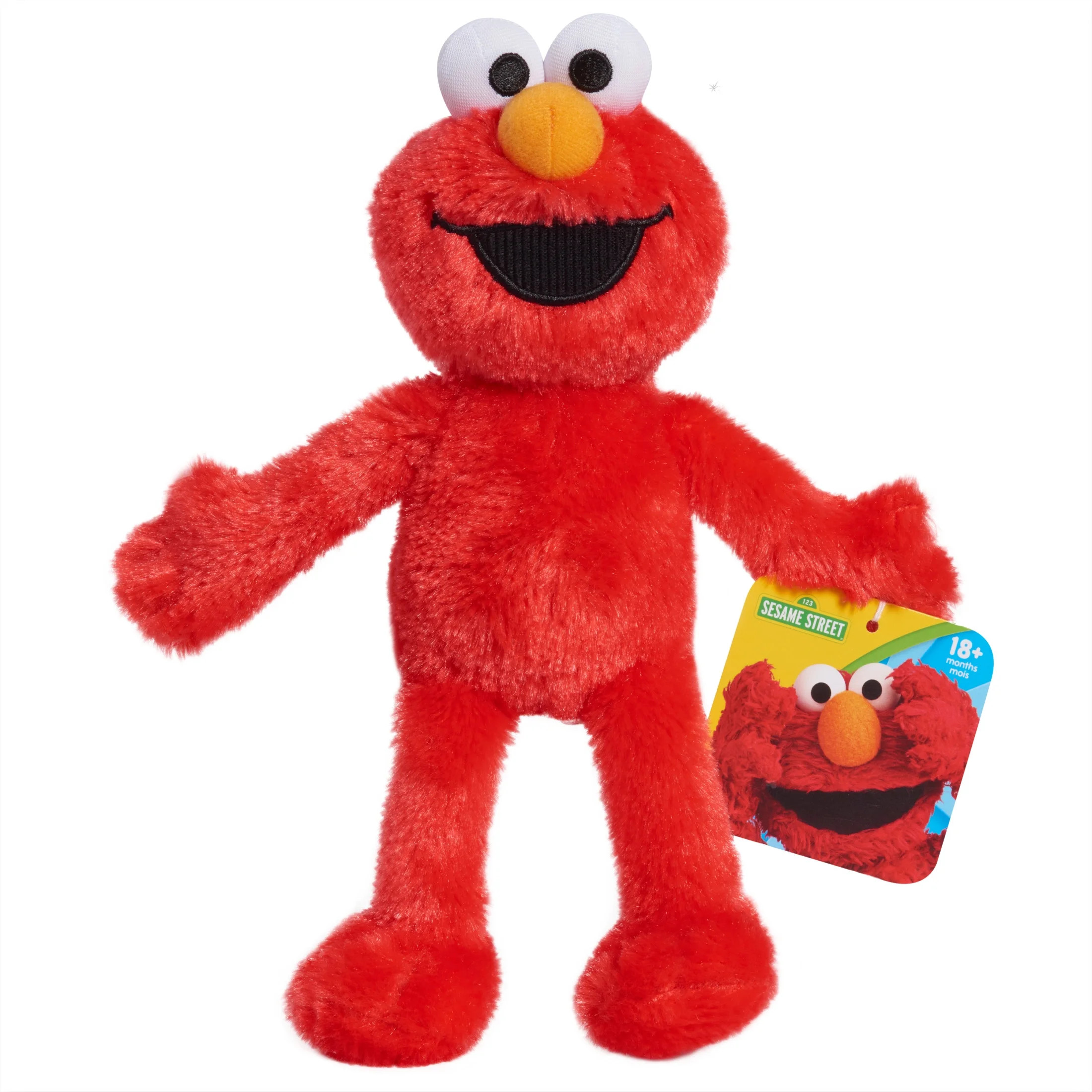 Sesame Street Friends 8-inch Elmo Sustainable Plush Stuffed Animal, Kids Toys for Ages 18 month | Walmart (US)