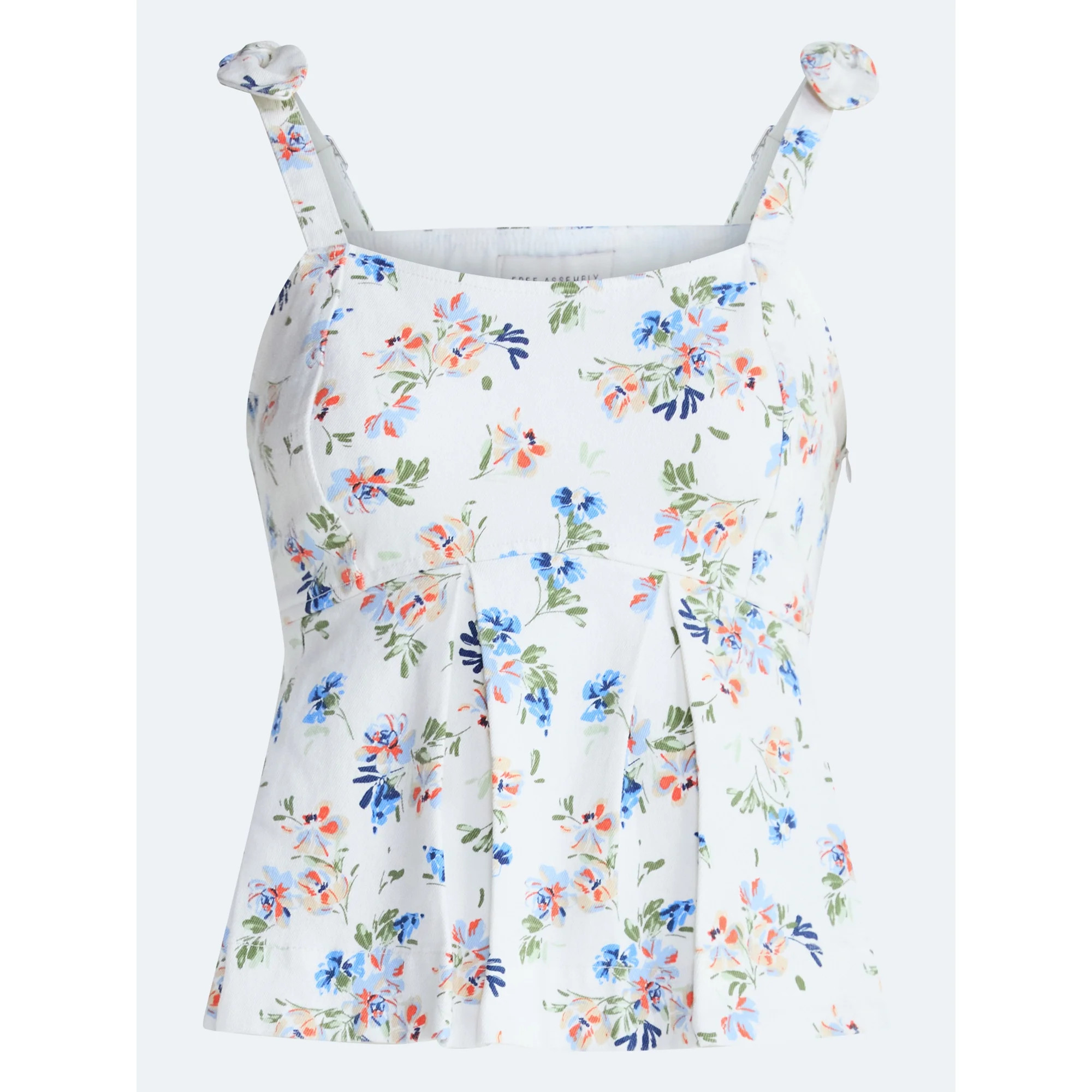 Free Assembly Women's Floral Sleeveless Peplum Top, Sizes XS-XXL | Walmart (US)