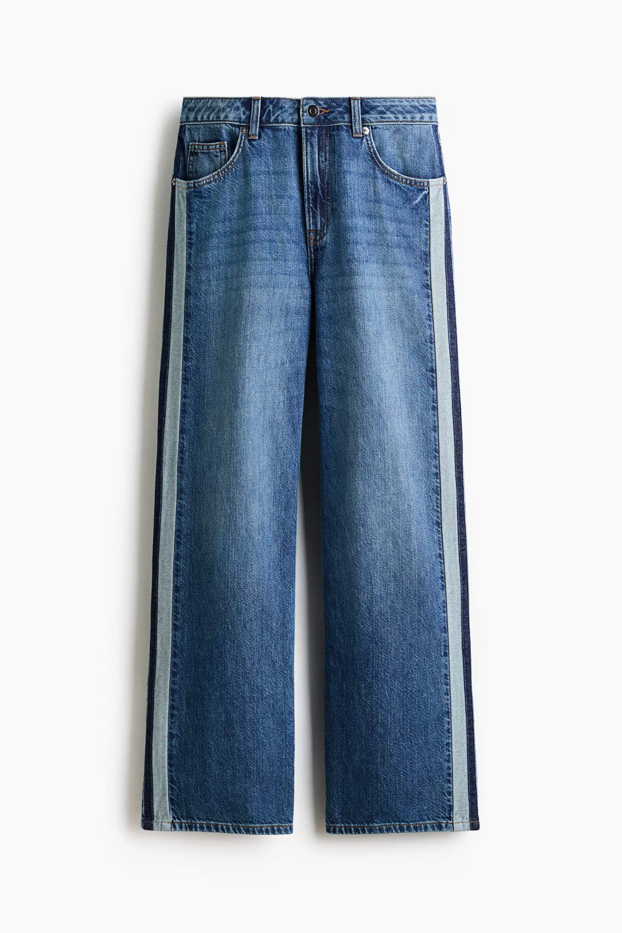 Wide Regular Jeans with Side Stripes | H&M (US + CA)