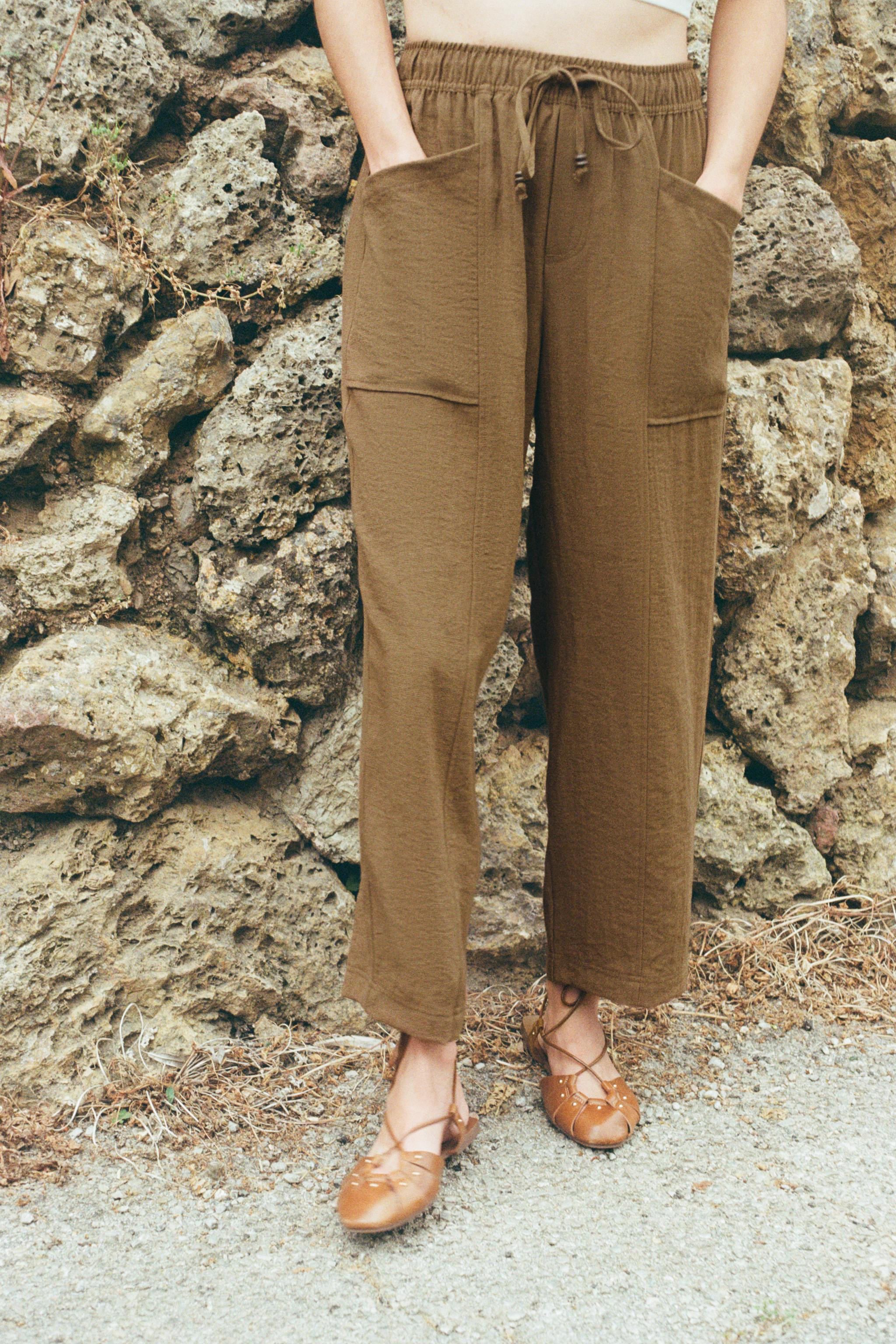 RUSTIC TROUSERS WITH ELASTIC WAIST | Zara UK