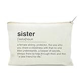 Sister Birthday Gift, Makeup Case, Sister Toiletry Bag, Sister Gift Bag, Sister Definition Quote, Co | Amazon (US)