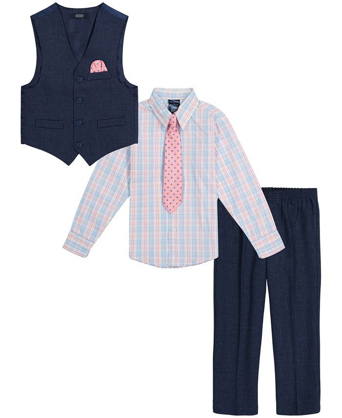 Little Boys Striated Twill Vest Set, 5 Piece | Macys (US)