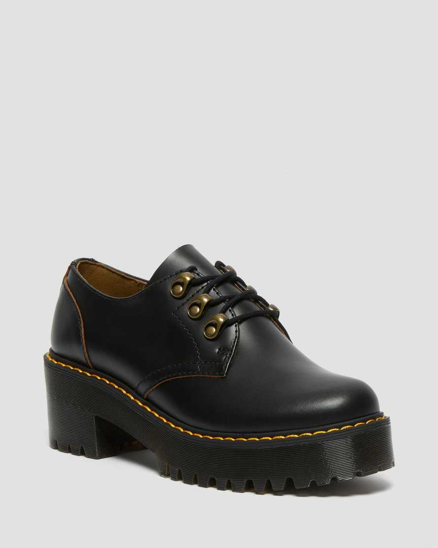 Leona Lo Vintage Smooth Leather Heeled Shoes | Dr Martens (UK)