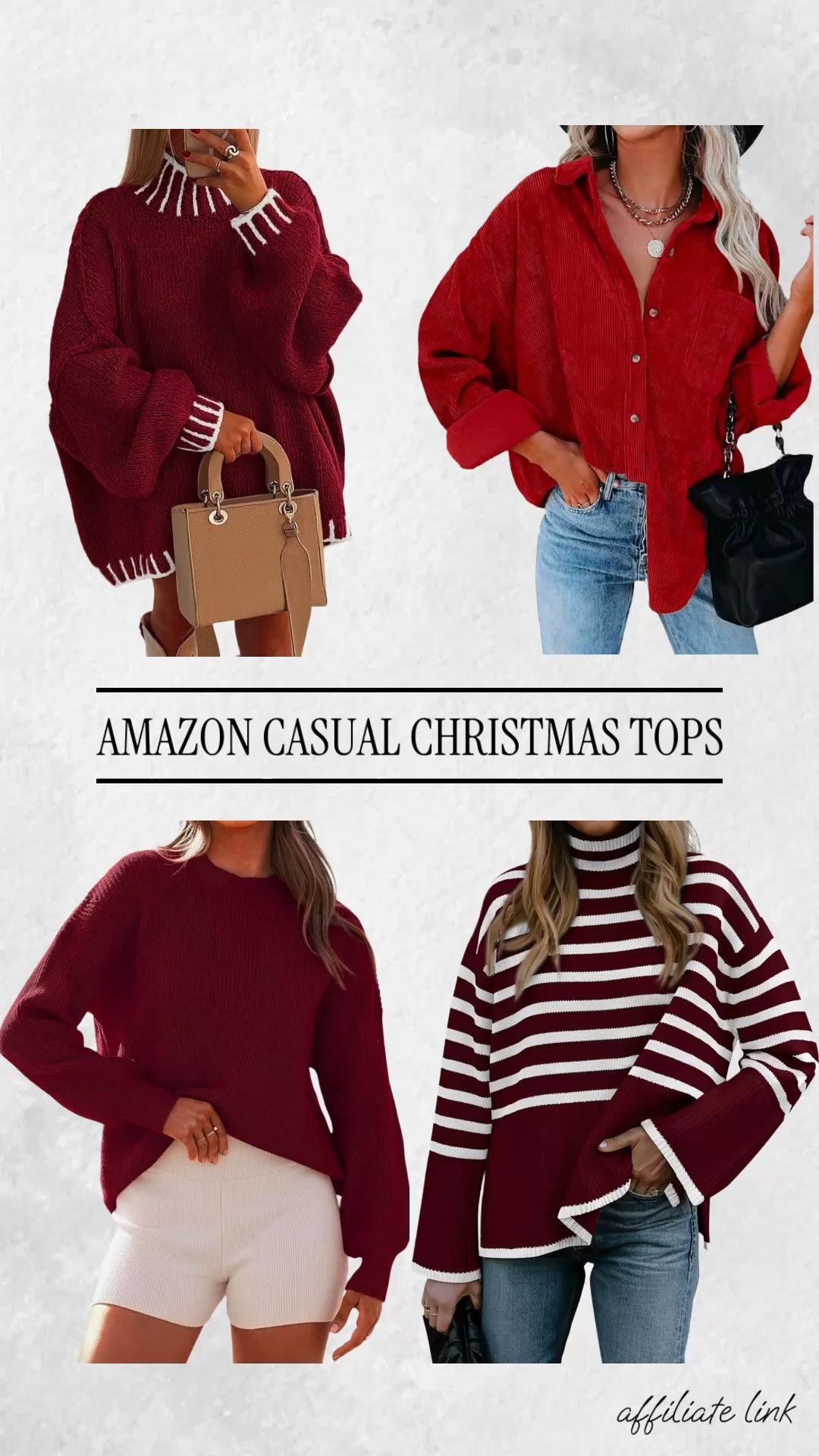 Casual Christmas Tops and Sweaters from Amazon ❤️

Amazon finds, Christmas sweater, casual Christmas outfit, casual outfit, sweater, casual holiday outfit 

#LTKHoliday #LTKStyleTip #LTKFindsUnder50