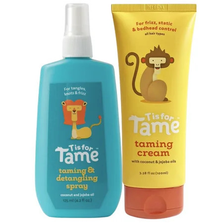 T is for Tame - Hair Taming Cream & Detangling Spray for Kids, Natural, Vegan for Frizz Control, Flyaways | Walmart (US)