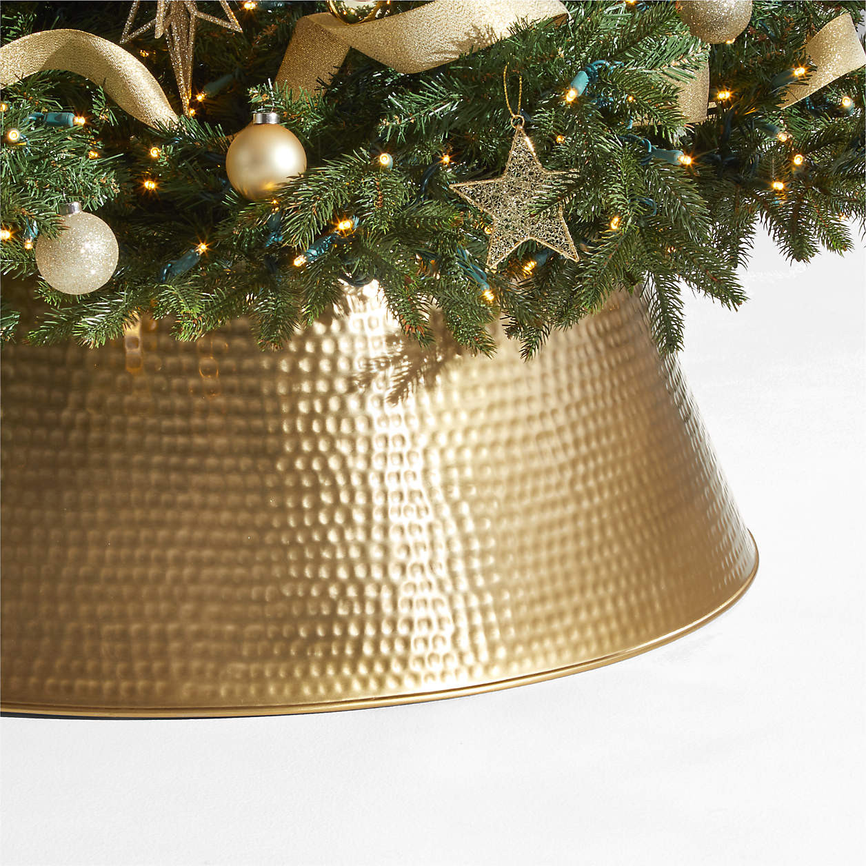 Bash 34" Gold Christmas Tree Collar + Reviews | Crate & Barrel | Crate & Barrel