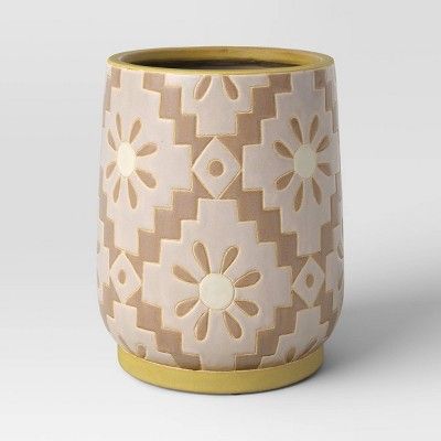 10.04" Earthenware Patterned Indoor/Outdoor Planter Cream - Opalhouse™ designed with Jungalow... | Target