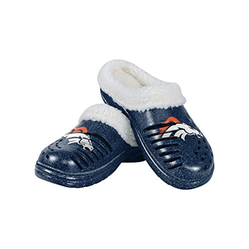 FOCO Denver Broncos NFL Womens Sherpa Lined Glitter Clog - XL | Amazon (US)