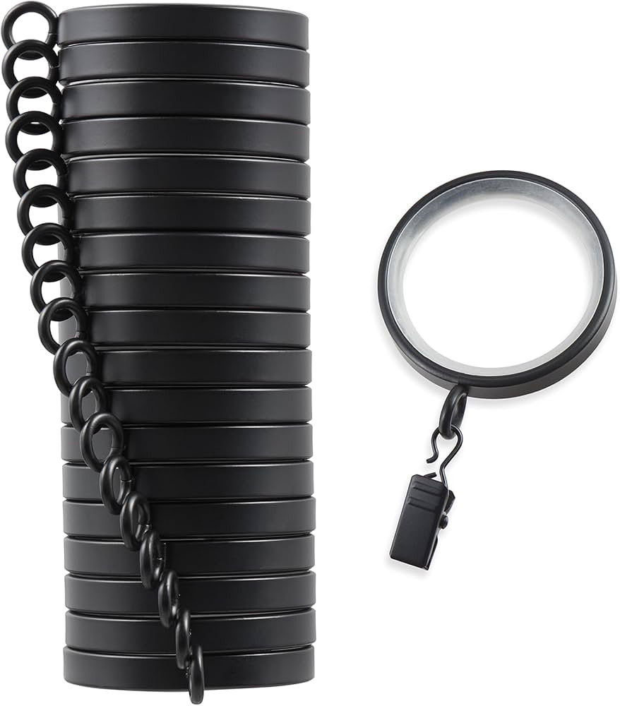 MODE Cambria Designer Series - Premium Easy Glide 18 Count Curtain Rings - Metal with Smooth, Qui... | Amazon (US)