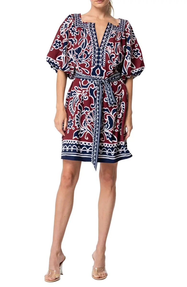 CIEBON Arya Print Tie Waist Dress | Nordstrom | Nordstrom