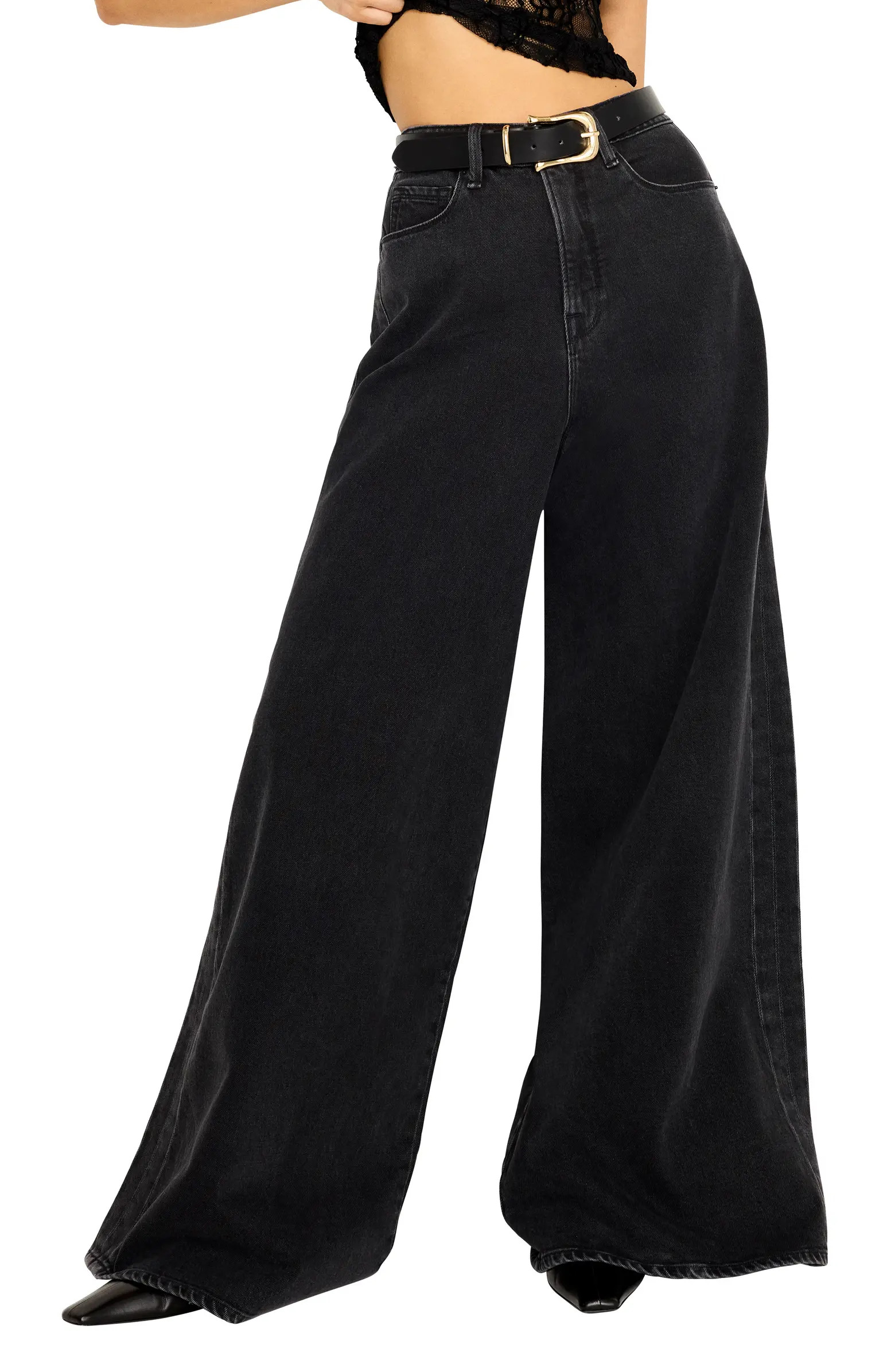Paneled Wide Leg Jeans | Nordstrom