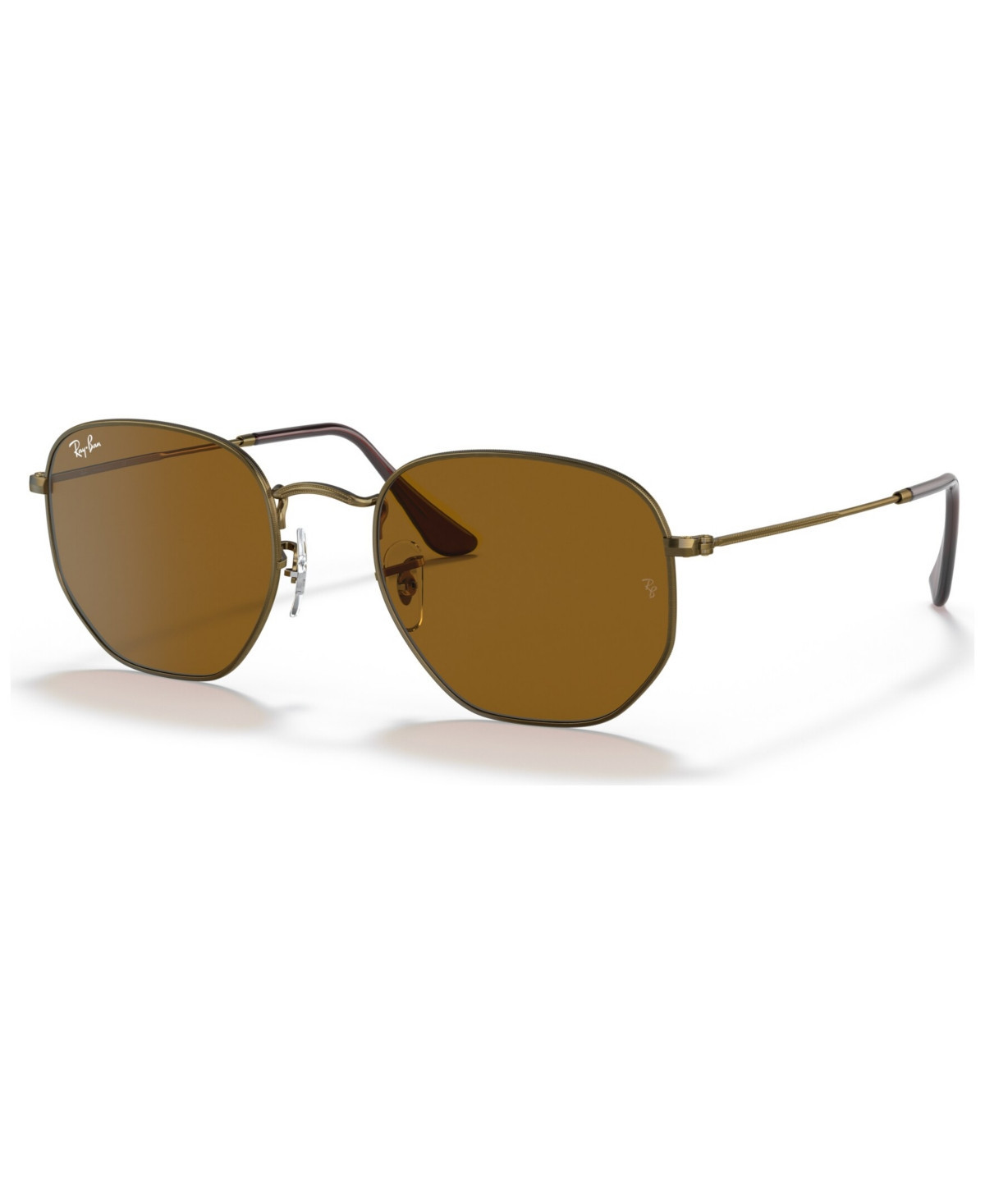 Ray-Ban Sunglasses, RB3548N Hexagonal Flat Lenses - Antique-Like Gold | Macy's