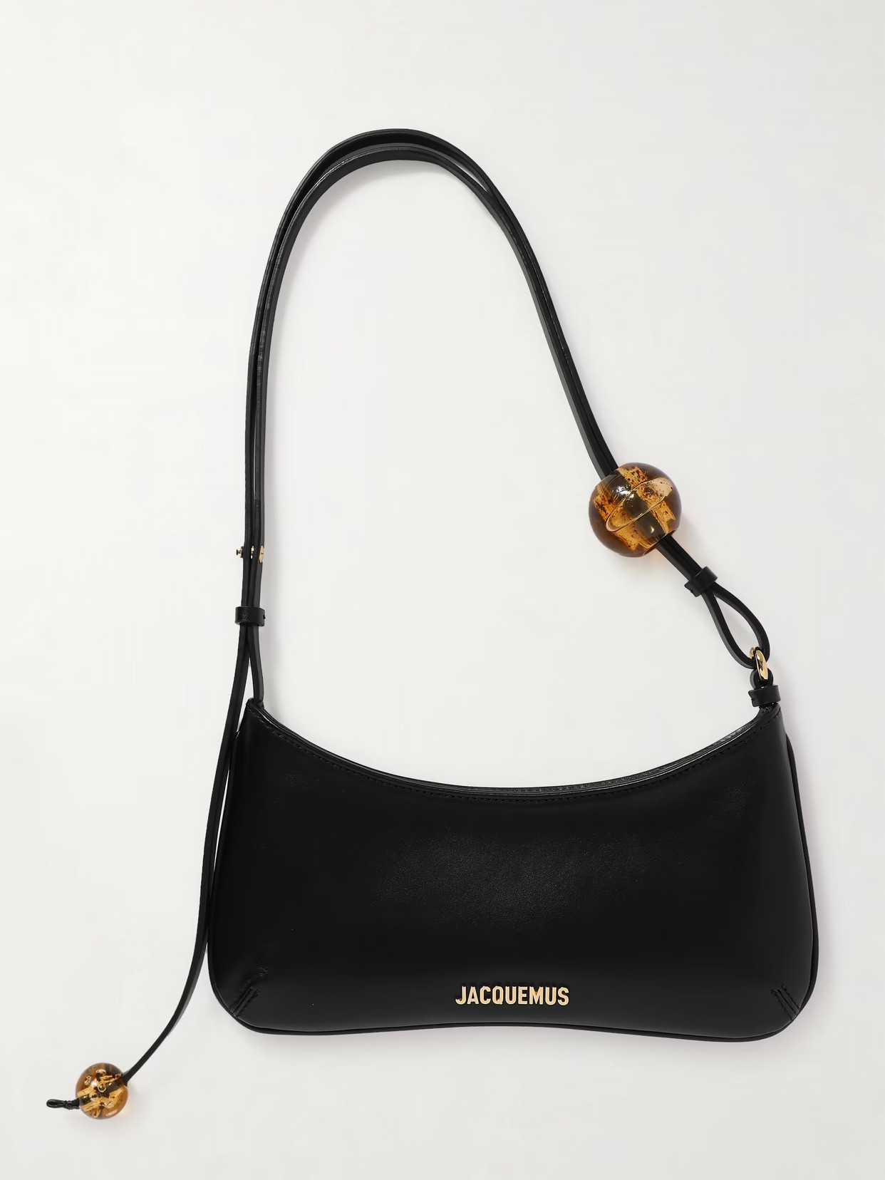 Jacquemus - The Bisou Perle Embellished Leather Shoulder Bag - Black | NET-A-PORTER (UK & EU)