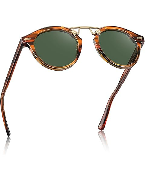 WearMe Pro - Women's Polarized, Round Retro, Double-Bridge Vintage Sunglasses | Amazon (US)
