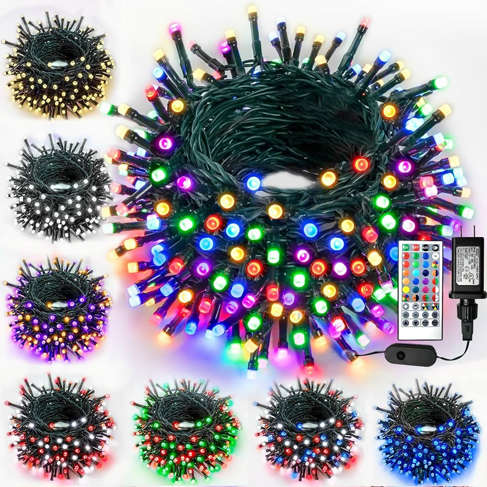 Smart Color Changing Christmas Lights with Remote & Timer, 66FT 200 LED Dimmable Outdoor Christma... | Amazon (US)