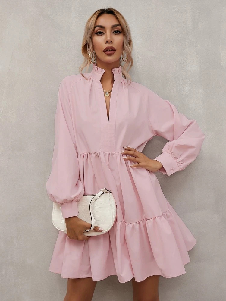 Notch Neck Smock Dress | SHEIN