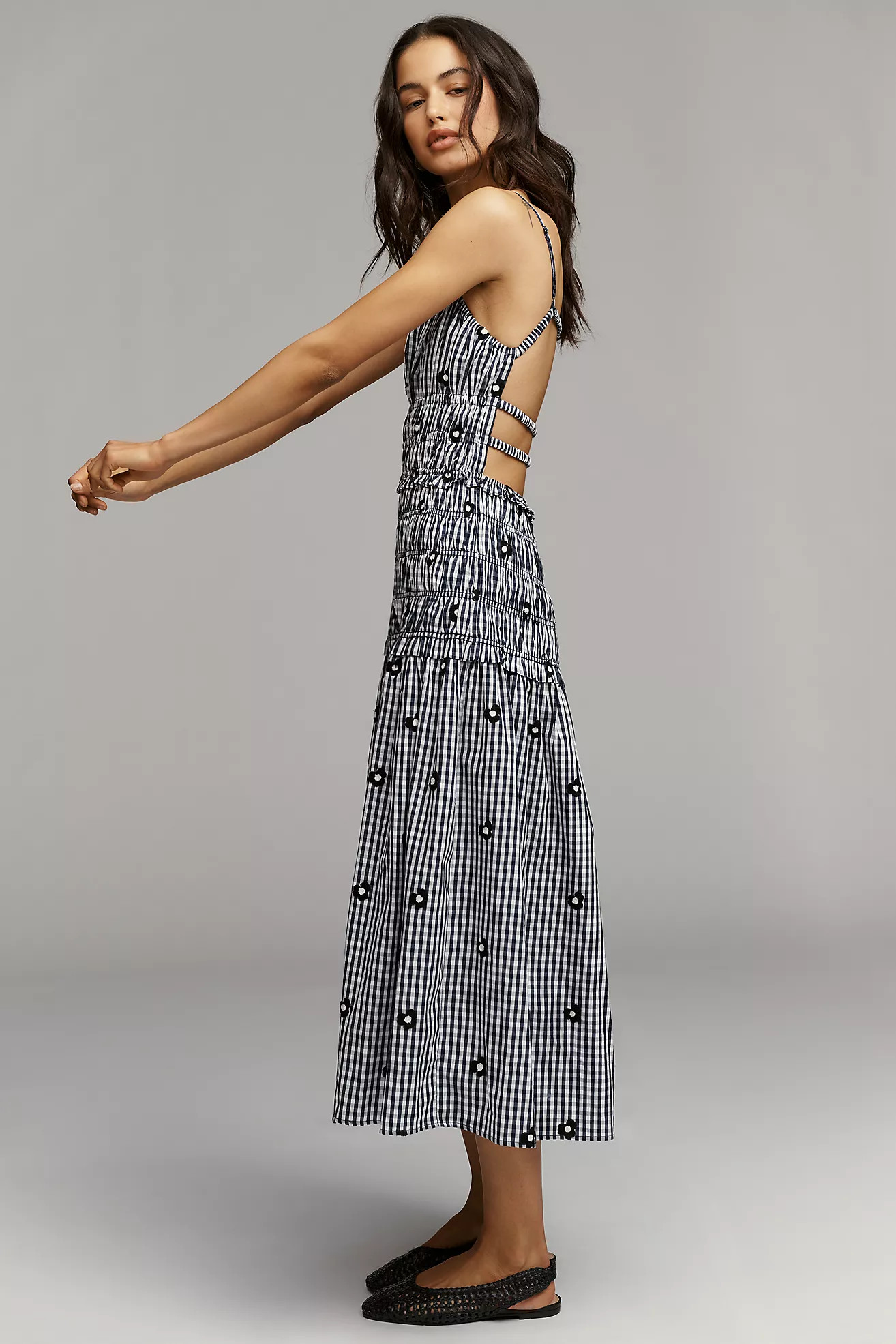 Maude Madison Smocked Drop-Waist Midi Dress | Anthropologie (US)