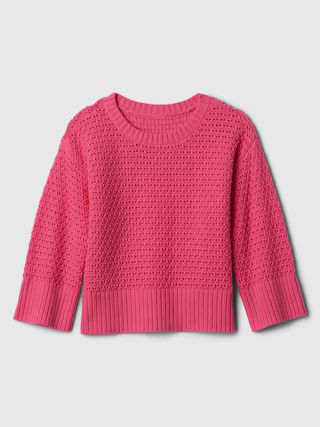 babyGap 24/7 Split-Hem Crochet Sweater | Gap Factory