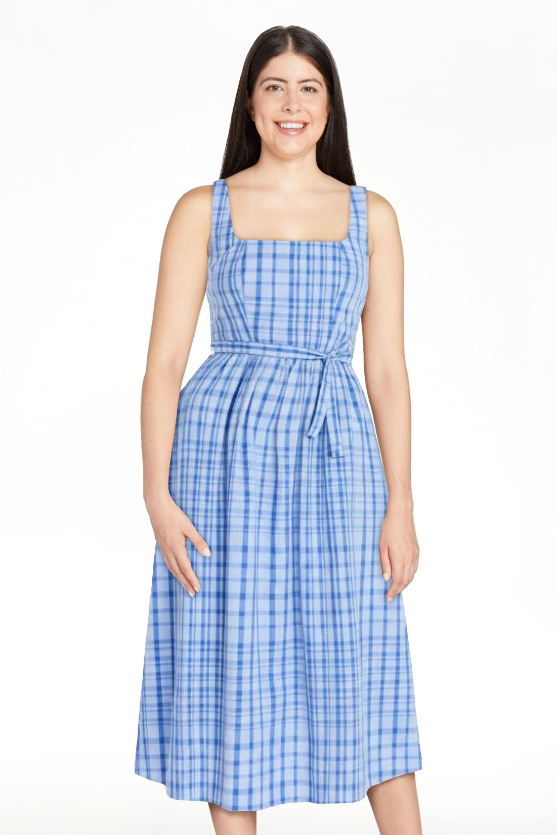 Free Assembly Women’s and Women's Plus Sleeveless Belted Cotton Midi Dress, Sizes XS-4X | Walmart (US)