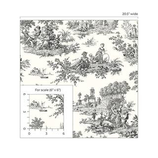Inkwell Chateau Toile Vinyl Peel and Stick Wallpaper Roll (Covers 30.75 sq. ft.) | The Home Depot