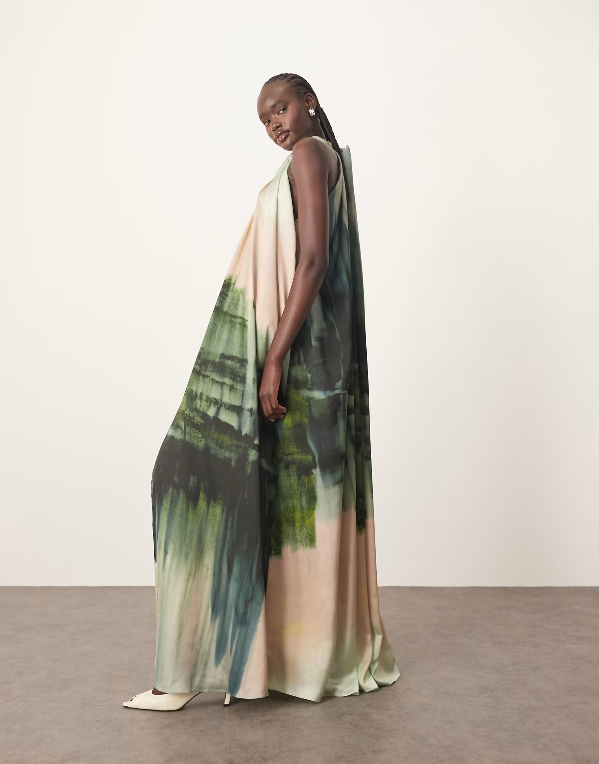 ARRANGE halterneck full maxi dress in ombre print | ASOS (Global)