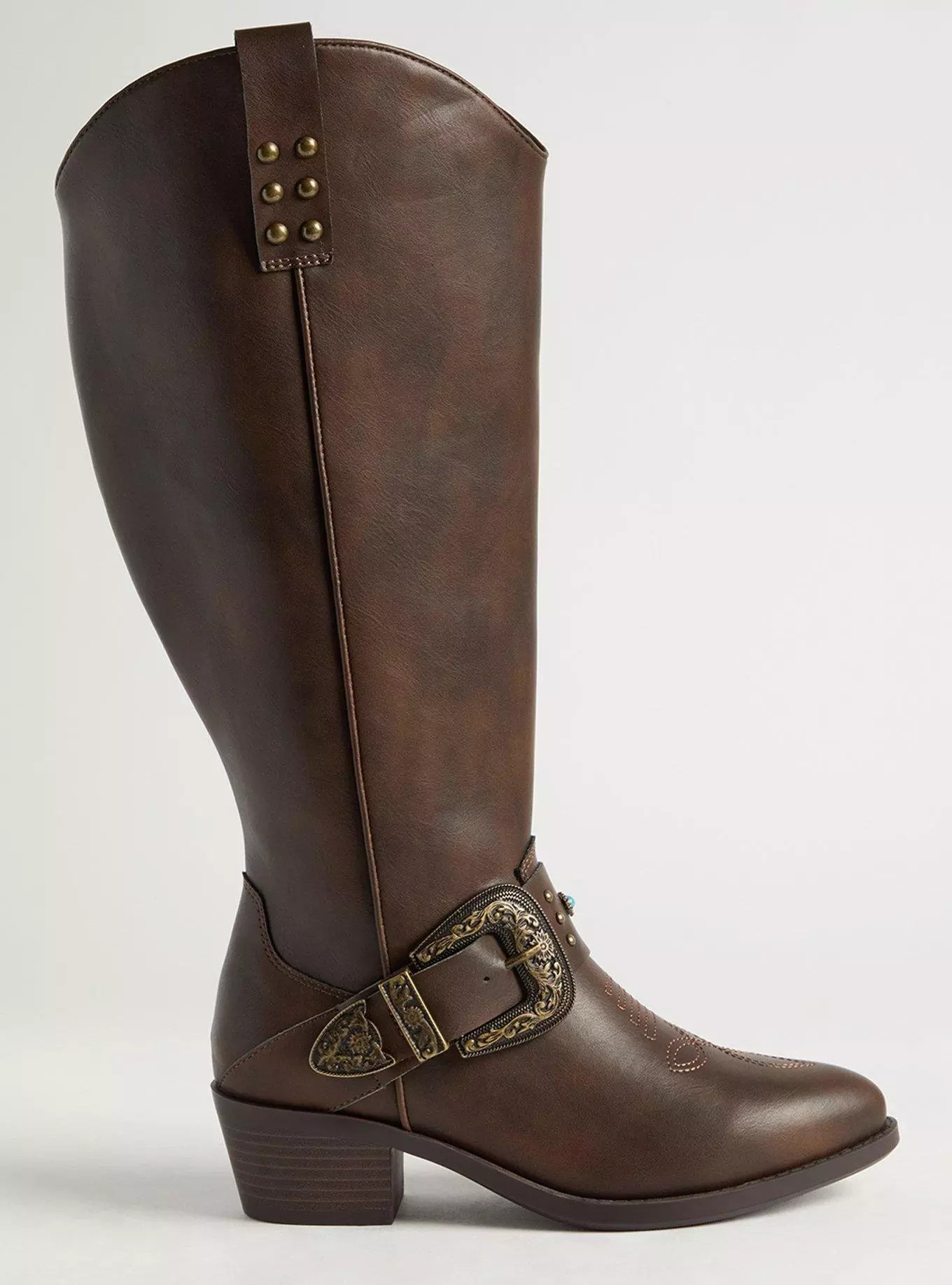 Side Buckle Western Knee Boot (WW) | Torrid (US & Canada)