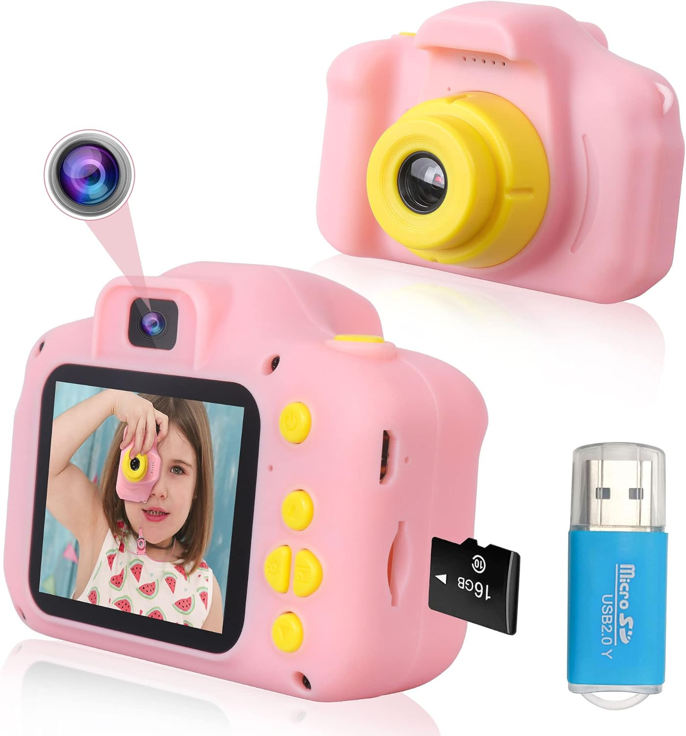 Toys for 4-9 Year Old Girls,Kids Selfie Camera Compact for Child Little Hands, Smooth Shape Toddl... | Amazon (US)