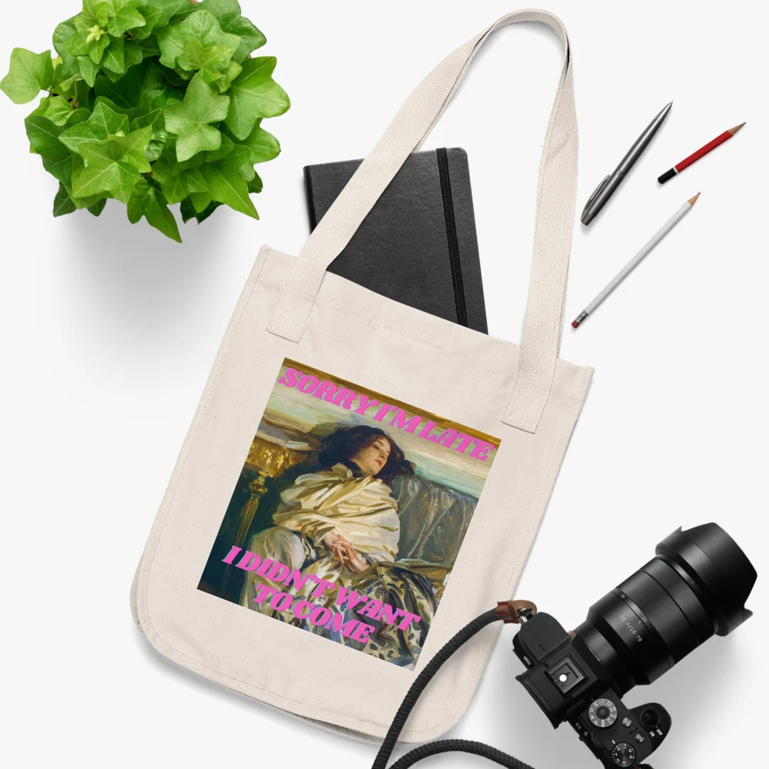 Sorry I'm Late... Canvas Tote Bag - Etsy | Etsy (US)