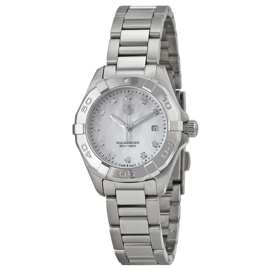 Pre-owned Tag Heuer Aquaracer Diamond Mother of Pearl Dial Ladies Watch WAY1413.BA0920 | Jomashop.com & JomaDeals.com