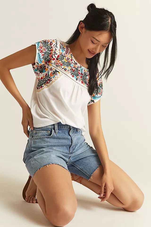 Tiny Tatum Embroidered Tee | Anthropologie (US)